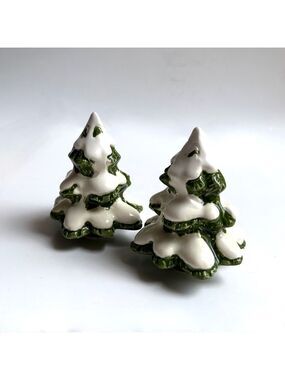 Fitz and  Floyd Ceramic Snow Covered Christmas Trees